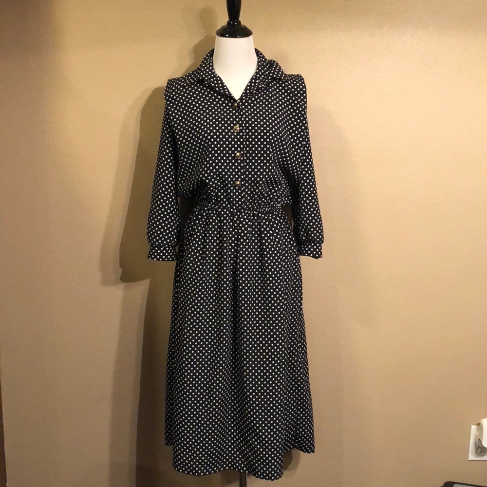 Lady Carol Petites Polka Dot Dress